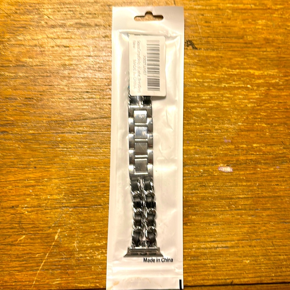 NWT Apple Watch leather and metal band